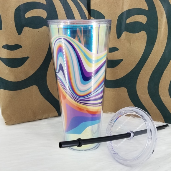 Starbucks Target Exclusive Wavy Rainbow Pride Cold Cup Tumbler - Picture 2 of 5